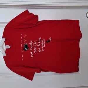 Red T-shirt Wizard of Oz Size L Cotton EUC From The Desk Of Toto Novelty